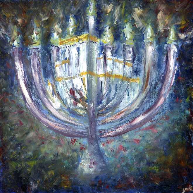 Menorah and Temple | Print Sale