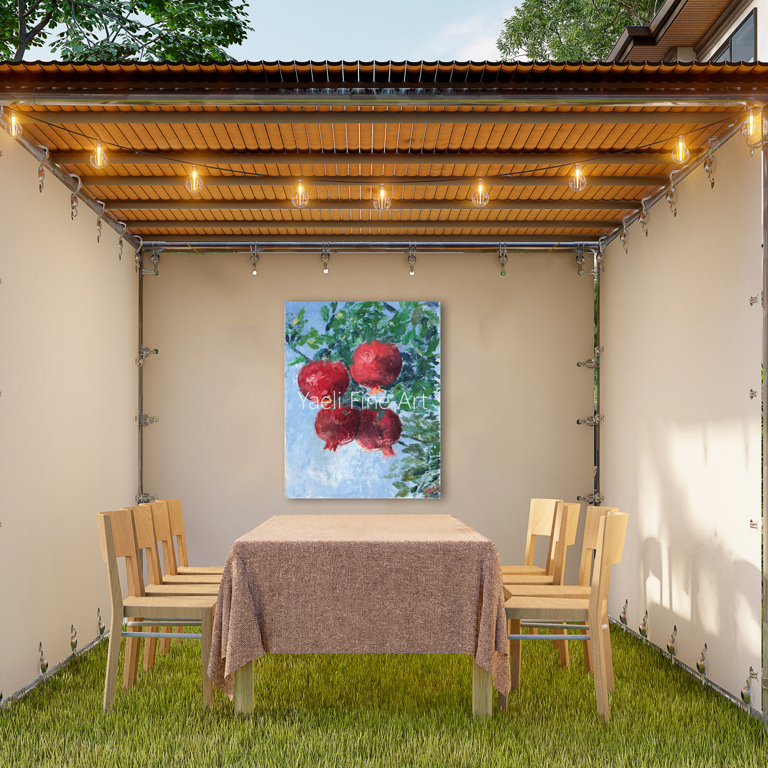 Hanging Pomegranates | Sukkah Print