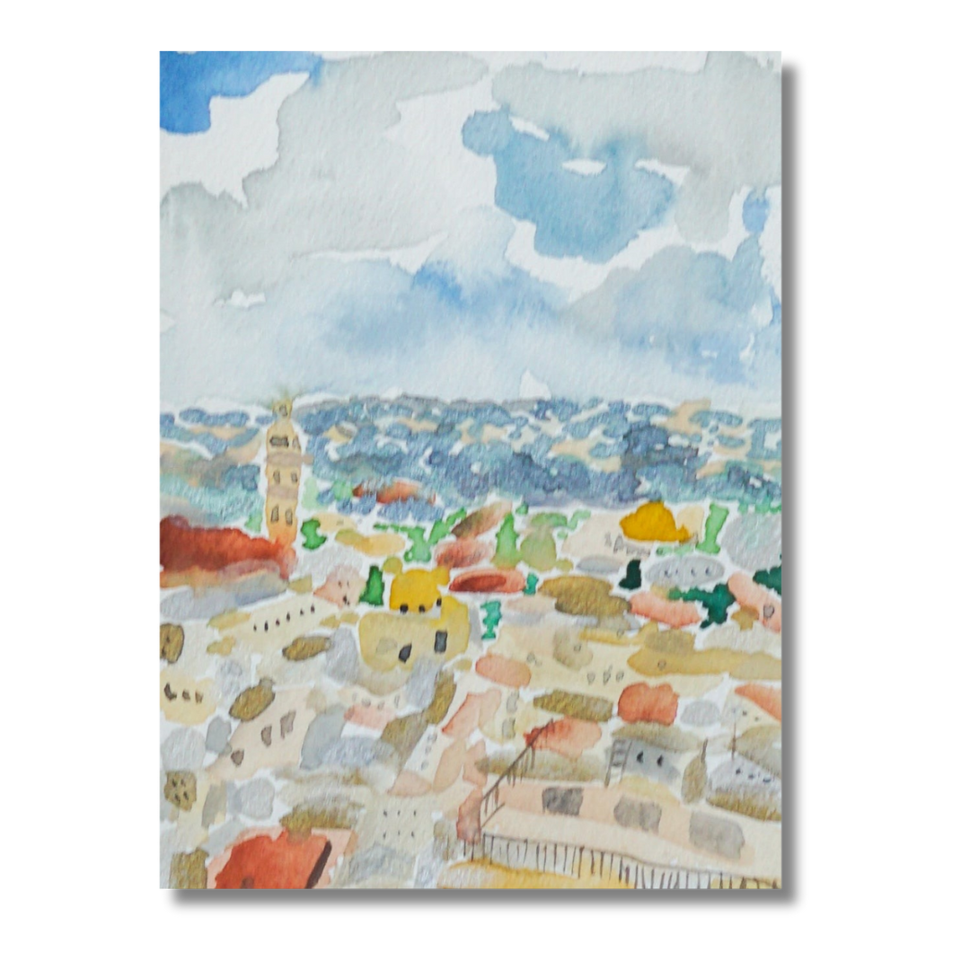 Far View Jerusalem | Mini Watercolor