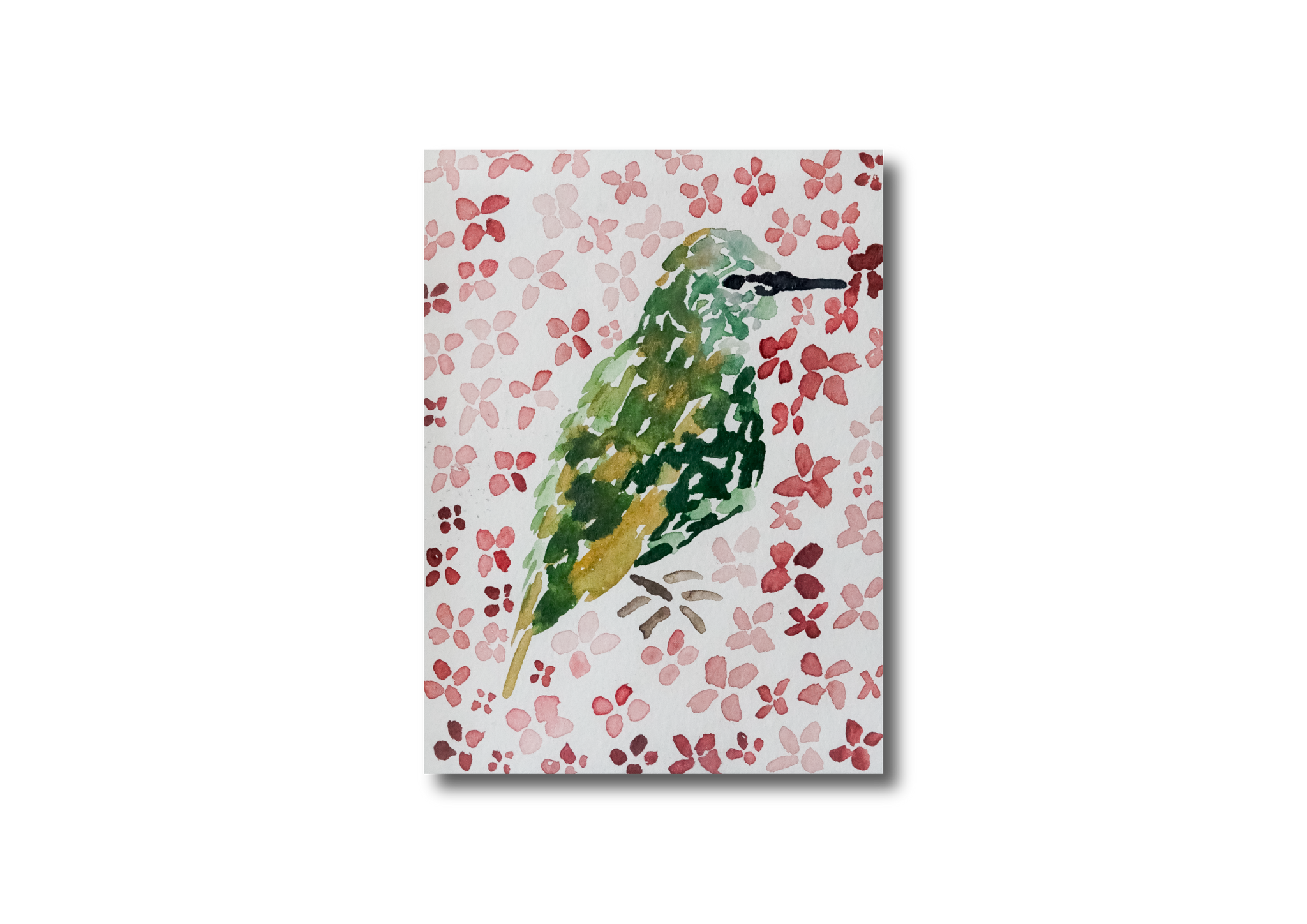 Bird Pink Background Mini Watercolor