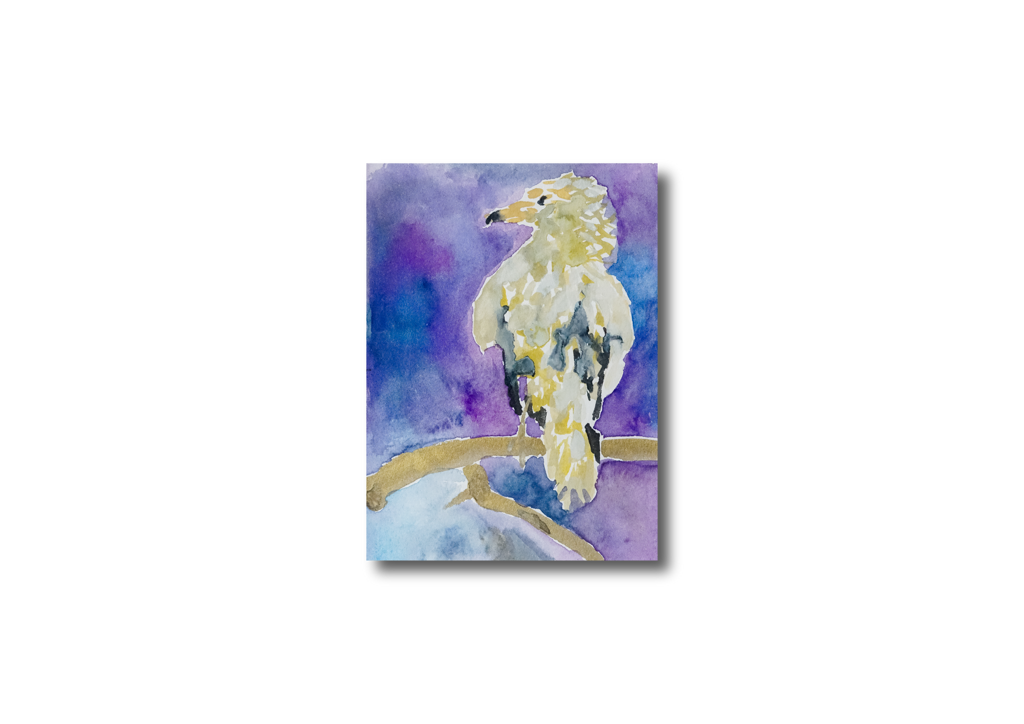 Bird Purple Background Mini Watercolor