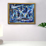 Blue Abstract Chassidim painting