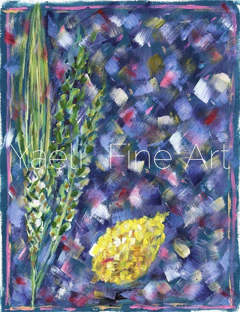 Sukkah Print - Lulav + Esrog - Judaic Art